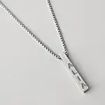 Customised Silver Neck Chain With Square Pendant