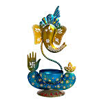 Handcrafted Ganesha Idol- Blue & Gold