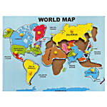 Multioloured World Map Puzzle Tray With Knobs