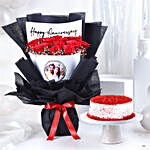 Personalised Anniversary Photo Bouquet & Cake