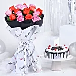 Personalised Couple Love Bouquet & Sumptuous Cake