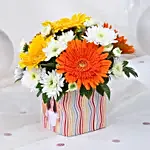 Personalised Photo Floral Vase & Chocolate Cake
