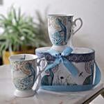 Royal Peacock Teacup: Set of 2