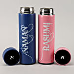 Personalized Radiant Blue and Pink LED Temperature Bottles