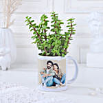 Sentimental Jade With Mug Arrangement