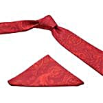 Kavove Floral Red Tie & Pocket Square Set