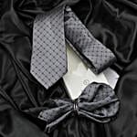 Kavove Silver Suave Tie & Pocket Square Set