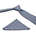 Kavove Silver Suave Tie & Pocket Square Set