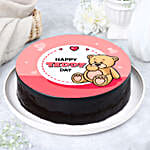 Cute Teddy Love Chocolate Photo Cake 1 Kg Eggless