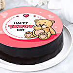 Cute Teddy Love Chocolate Photo Cake 1 Kg Eggless