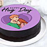 Happy Hug Day Chocolate Photo Cake 1 Kg Eggless