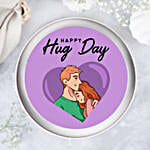 Happy Hug Day Chocolate Photo Cake 1 Kg Eggless