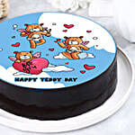 Happy Teddy Day Chocolate Photo Cake 1 Kg Eggless