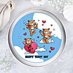 Happy Teddy Day Chocolate Photo Cake 1 Kg Eggless