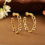 Quirky Love Gold Hoop Earrings N Teddy Keychain