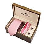 Classy Polka Dot Tie & Pocket Square- Pink