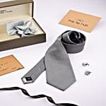 Polka Grey Tie & Pocket Square Gift Box