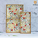 Jaipur Floral Print Design Tray Set