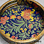 Vibrant Floral Round Tray Set
