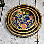 Vibrant Floral Round Tray Set