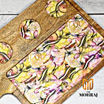 Vibrant Flowers Abstract Serving Platter