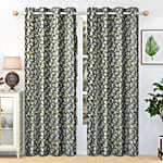 Floral Spring Time Grey Curtain Set