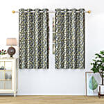 Floral Spring Time Grey Curtain Set