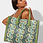 Glamorous Snake Print Tote Bag- Green