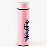 Personalised Pink LED Temperature Bottle