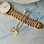 Star Beauty 925 Silver Watch Charm- Gold