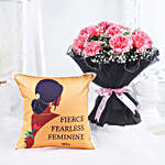 Floral Symphony & Personalised Cushion For Her
