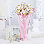 Elegant Rocher Bouquet & Dainty Necklace