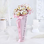 Elegant Rocher Bouquet & Dainty Necklace