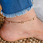 925 Silver Shimmering Serenity Anklet- Rose Gold