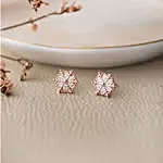 925 Silver Glow Rose Gold Stud Earrings