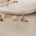 925 Silver Glow Rose Gold Stud Earrings