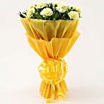 8 Yellow Carnations Bouquet- Small