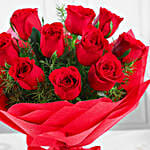 Buy/Send Vivid 10 Red Roses Bouquet Online- FNP