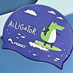 Alligator Swimming Cap- Blue