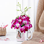 Orchids in mug
