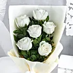 Heavenly 6 White Roses Bunch