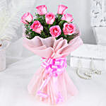 Endearing 8 Pink Roses Bouquet