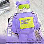 Teddy Water Bottle For Kids- Purple