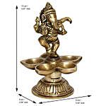Divine Ganesha Brass Diya Showpiece
