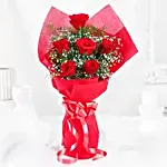 Vivid Love 6 Red Roses Bouquet