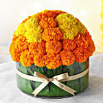 Auspicious Vibes Mixed Marigold Thali Vase
