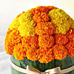 Auspicious Vibes Mixed Marigold Thali Vase