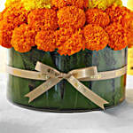 Auspicious Vibes Mixed Marigold Thali Vase