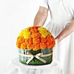 Auspicious Vibes Mixed Marigold Thali Vase