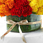 Festive Bliss Mixed Flowers Thali Vase